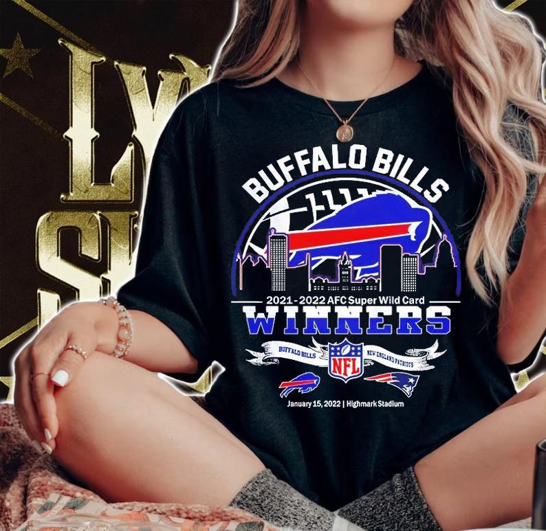 Buffalo Bills 2021 2022 Afc Super Wild Card Winners Buffalo Bills Vs New England Patriots T-Shirt t-shirt woman shirt