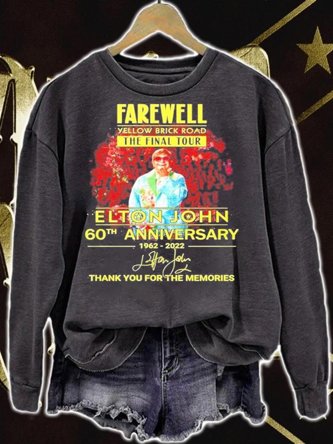 Farewell Yellow Brick Road The Final Tour Elton John 60th Anniversary 1962-2022 Signatures Thank You For The Memories Shirt t-shirt