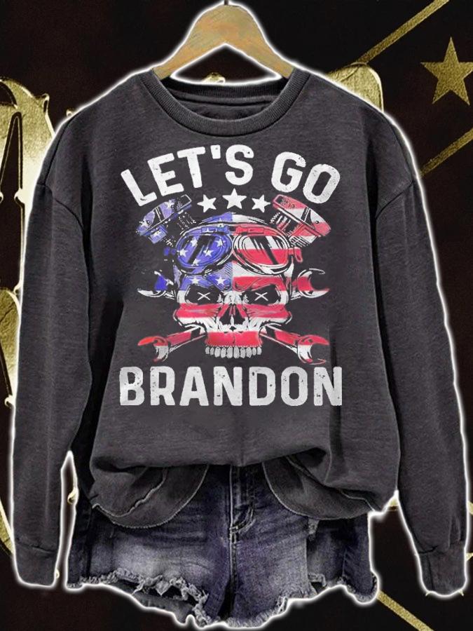 Let's go Branden Us flag American biker motocycle Vintage T-shirt t-shirt sweatshirt