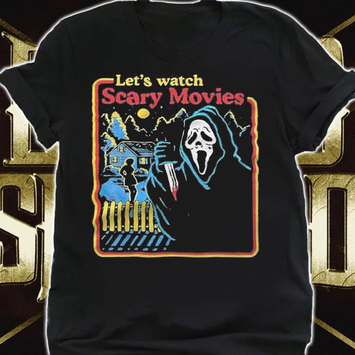 Let's watch scary movies scream horror 2021 Halloween T-shirt t-shirt