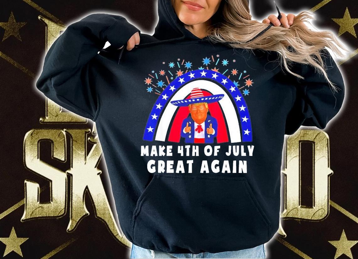 Make 4th Of July Great Again Trump Rainbow USA Flag T-Shirt t-shirt hoodie