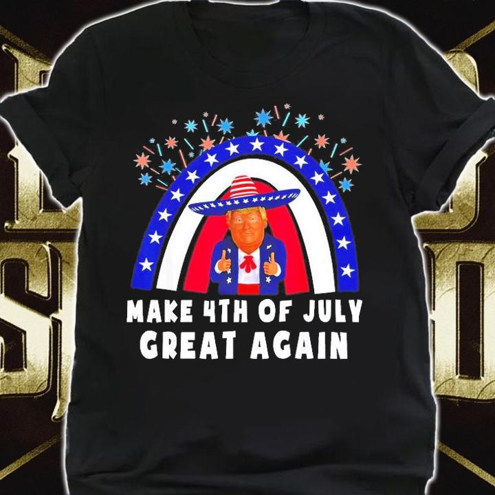 Make 4th Of July Great Again Trump Rainbow USA Flag T-Shirt t-shirt shirt