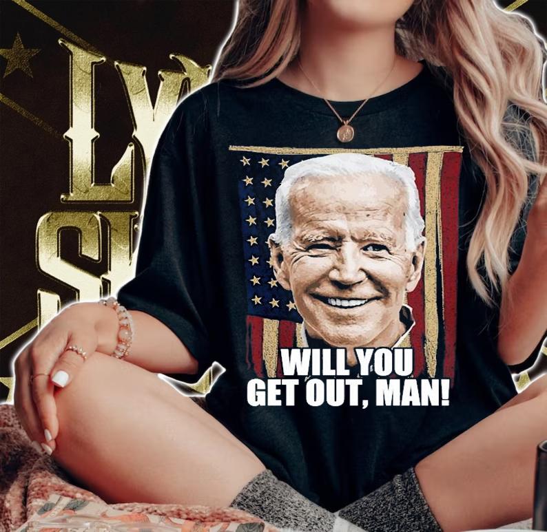 Will You Get Out Man Victory Biden Trump USA Flag Vintage T-Shirt t-shirt woman shirt