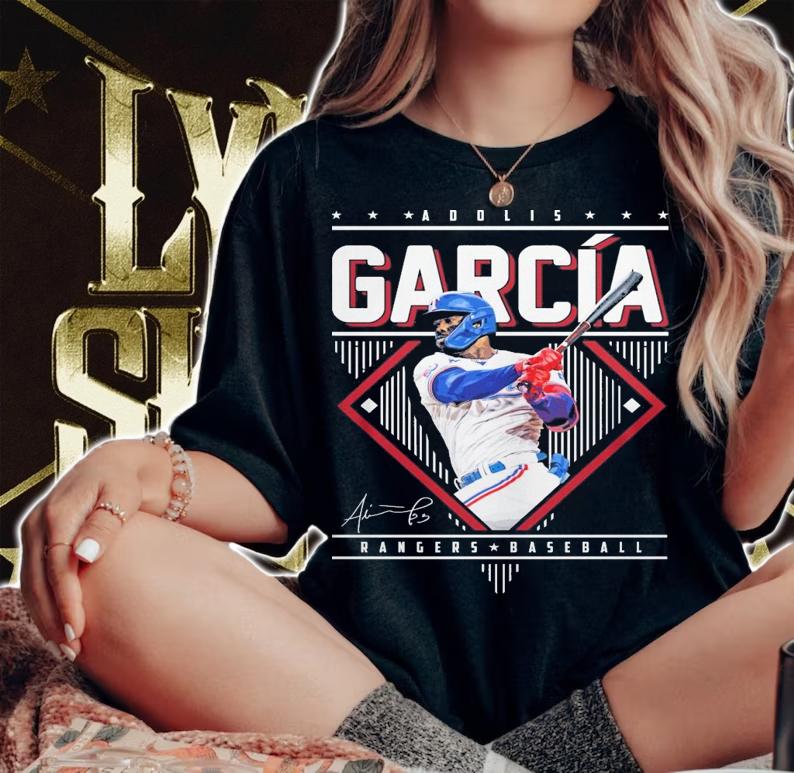 Adolis Garcia Texas Rangers Baseball Signature t-shirt woman shirt