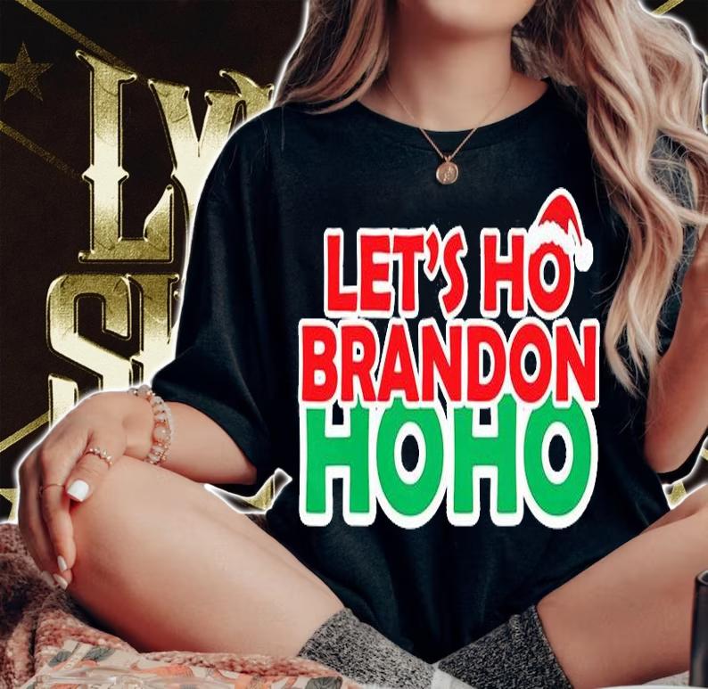 Christmas Let's Ho Brandon Santa Ho Ho Funny Anti Biden T-Shirt t-shirt