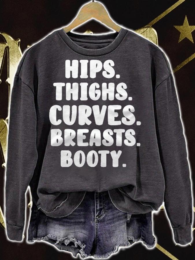 Hips Thighs Curves Breasts Booty Funny Tee For Fat Persons Shirt t-shirt