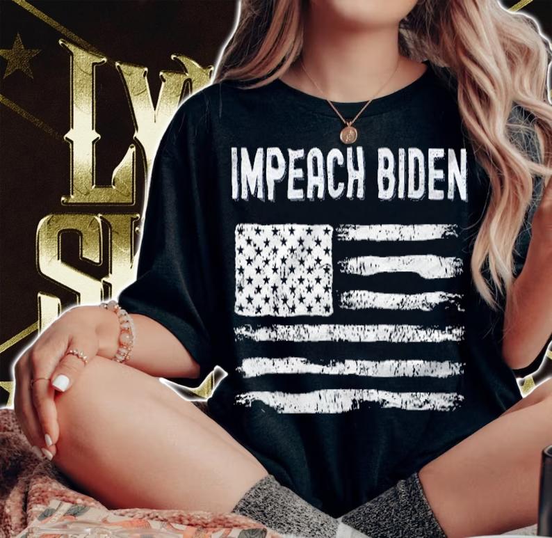 Impeach Biden USA Flag T-Shirt t-shirt
