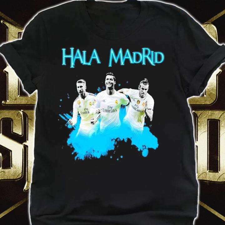Sergio Ramos Cristiano Ronaldo Gareth Bale Hala Madrid shirt t-shirt