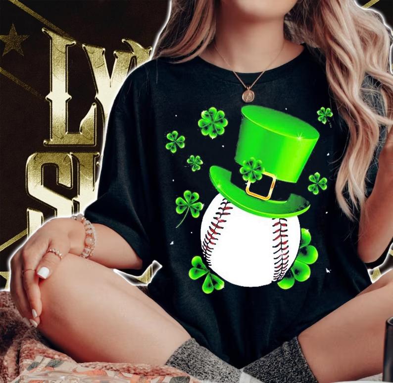 Sport Shamrock Baseball Lover St Patrick's Day T-Shirt t-shirt woman shirt