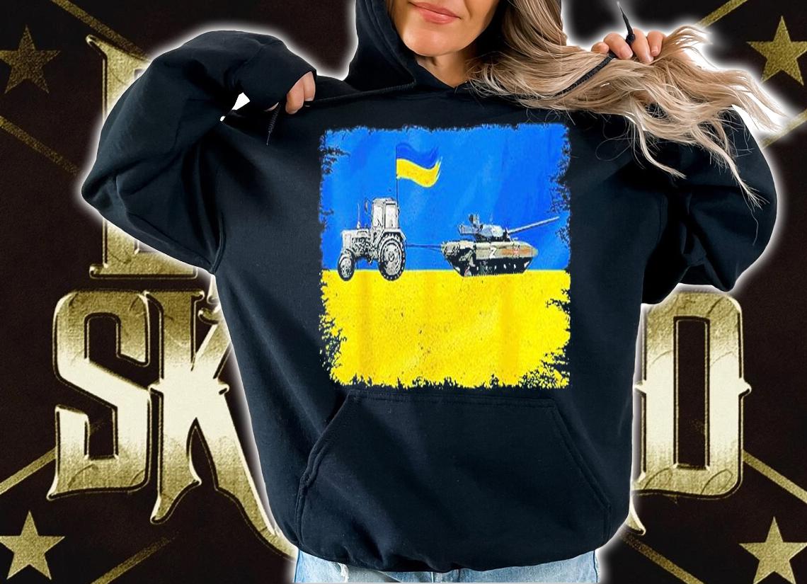 Ukrainian Farmer Steals Tank I Stand With Ukraine Peace Ukraine T-Shirt t-shirt hoodie