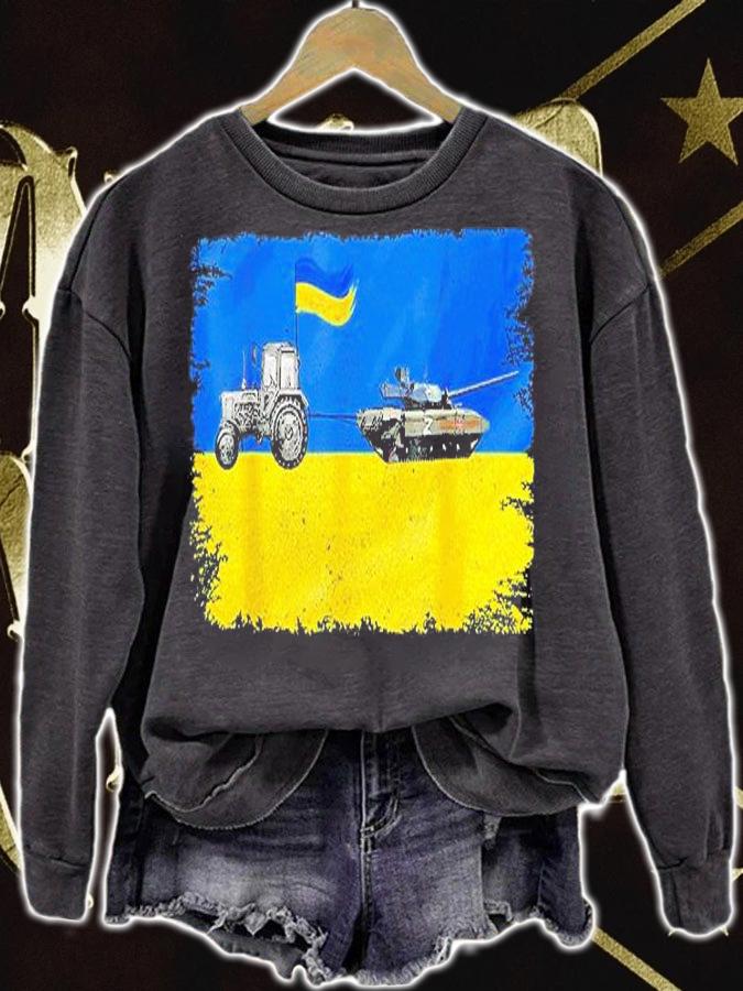 Ukrainian Farmer Steals Tank I Stand With Ukraine Peace Ukraine T-Shirt t-shirt sweatshirt