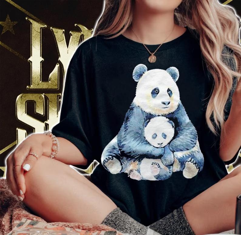 Watercolor Panda Hug Baby Panda Shirt t-shirt