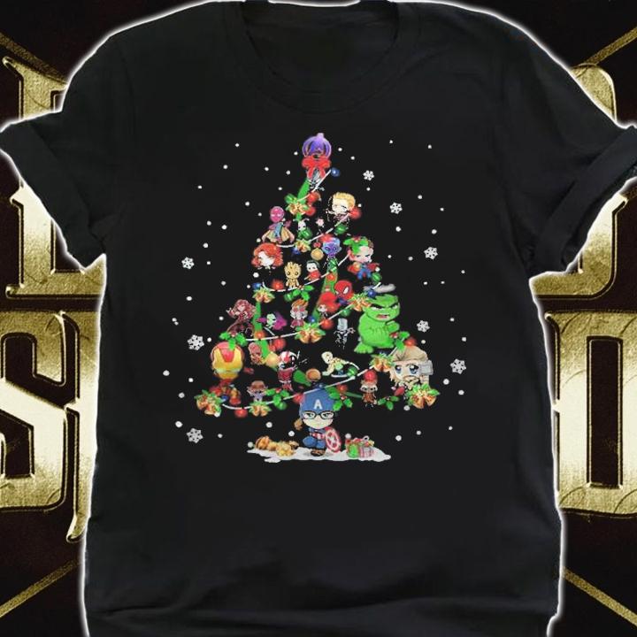 Marvel Avengers Chibi Characters Christmas Tree Shirt t-shirt shirt