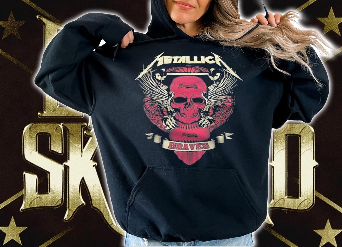 Metallic atlanta braves baseball mlb team sport t-shirt t-shirt hoodie