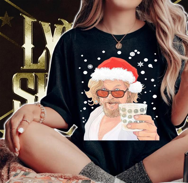 The Big Lebowski Santa Merry Christmas Dude Shirt t-shirt woman shirt