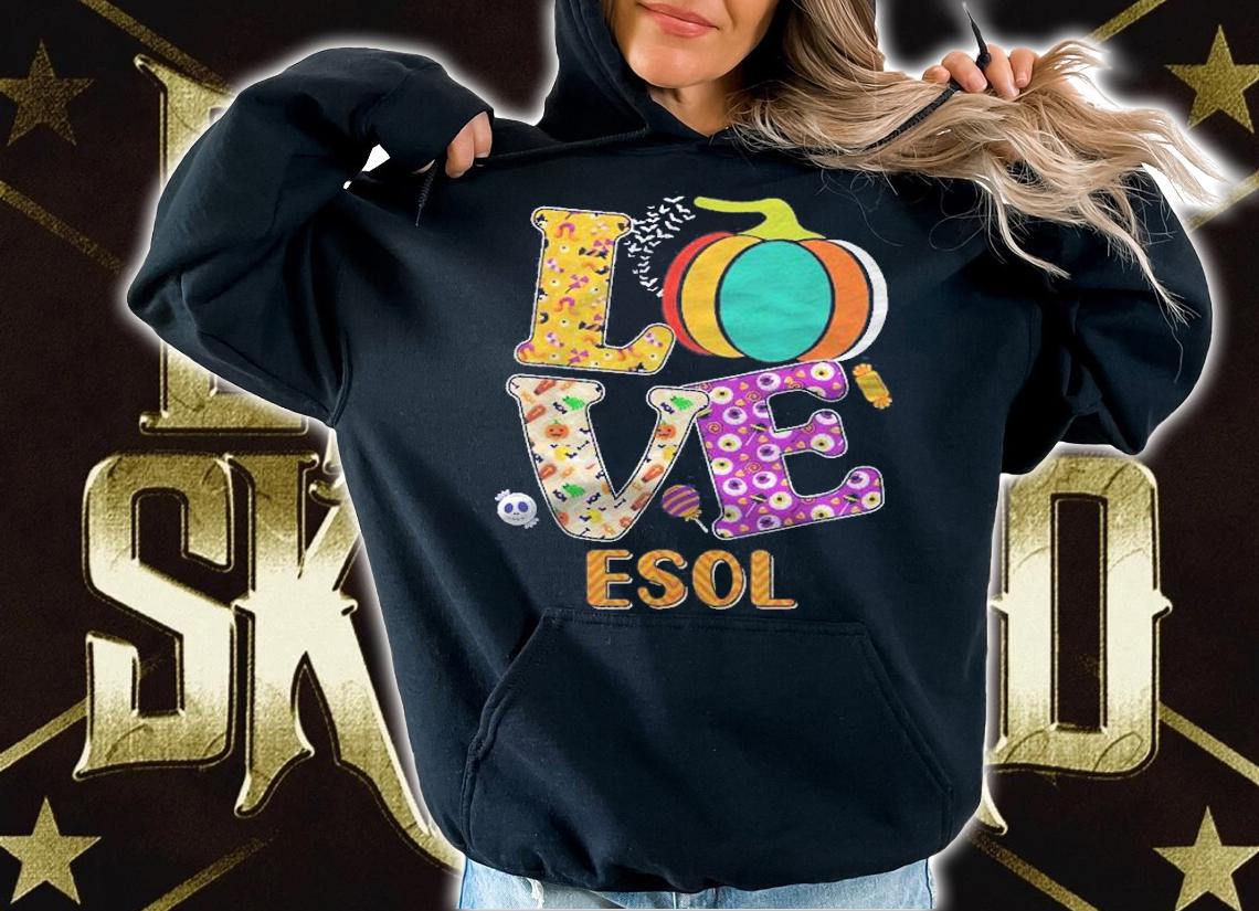 Funny Halloween Love Esol Pumpkin Teacher Costume Shirt t-shirt hoodie