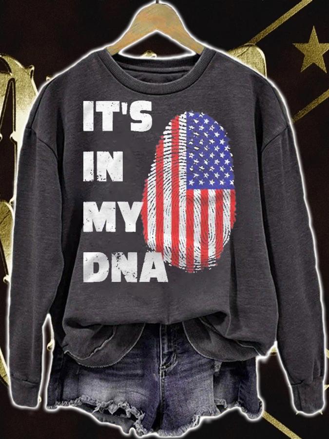 Its In My Dna  American Flag Red, White & Blue Fingerprint Shirt t-shirt sweatshirt