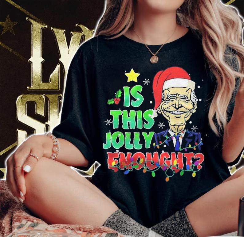 LGBFJB Community Is This Jolly Enough Christmas Santa Biden shirt t-shirt