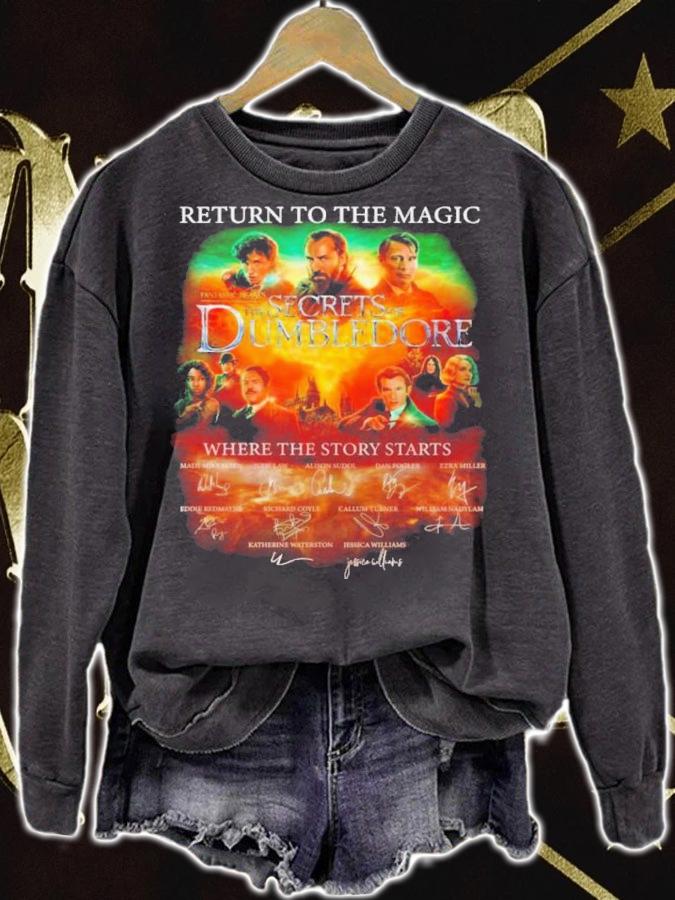 Official Return To The Magic Fantastic Beasts The Secrets Of Dumbledore Where The Story Starts Signatures Shirt t-shirt sweatshirt