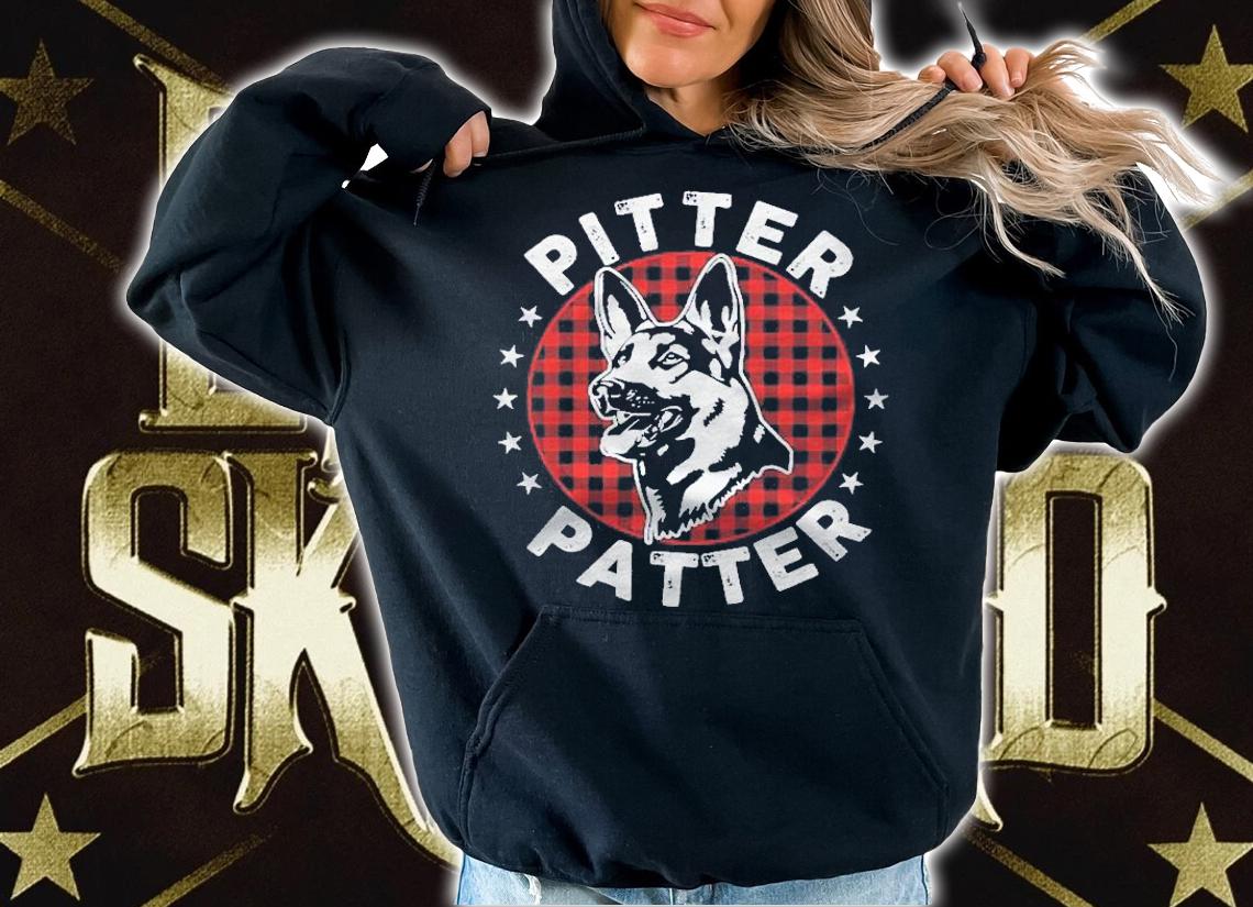 Pitter Patter Buffalo Plaid Edition German Shepherd Dog Woof Pullover Shirt t-shirt hoodie