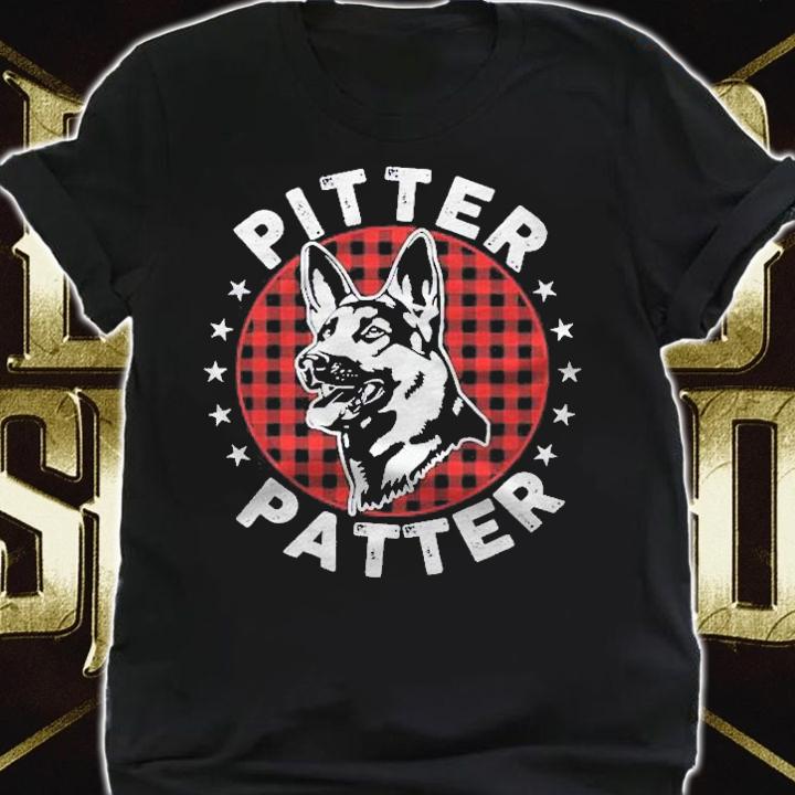 Pitter Patter Buffalo Plaid Edition German Shepherd Dog Woof Pullover Shirt t-shirt shirt
