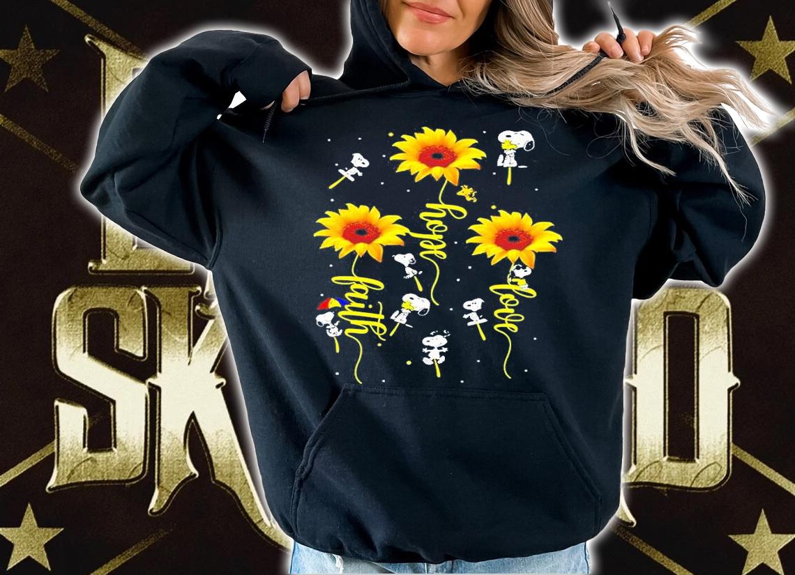 Snoopy Sunflower Love Hope Faith T-Shirt t-shirt hoodie