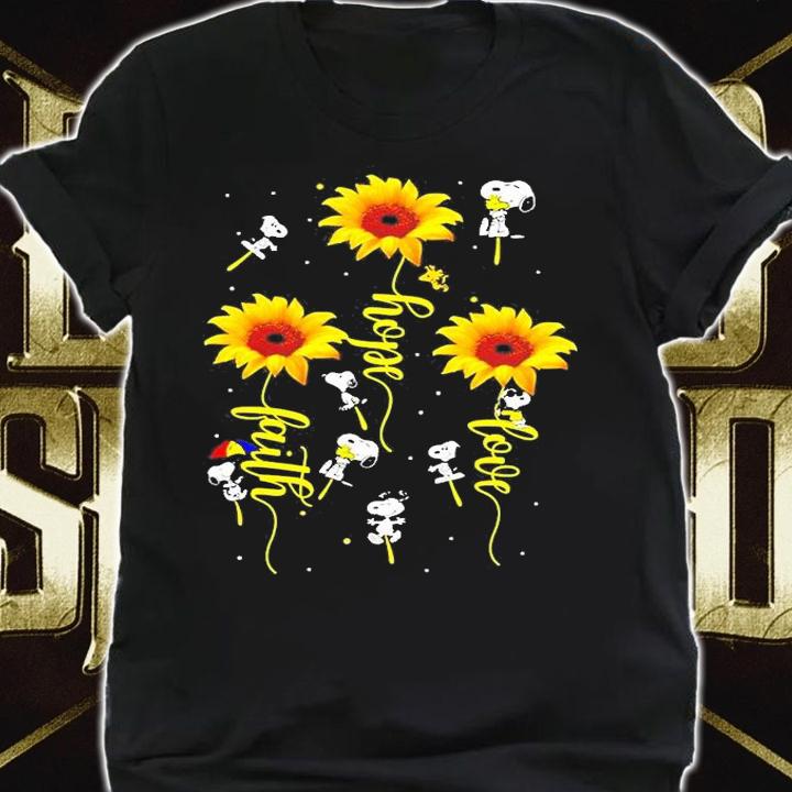 Snoopy Sunflower Love Hope Faith T-Shirt t-shirt shirt