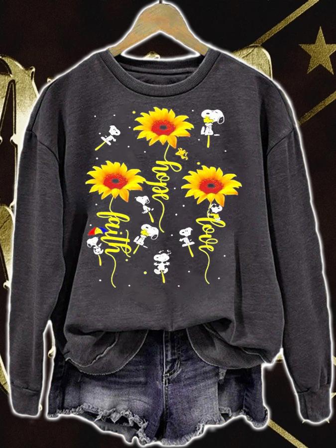 Snoopy Sunflower Love Hope Faith T-Shirt t-shirt sweatshirt