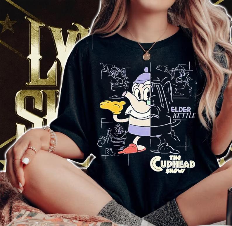 The Cuphead Show Elder Kettle Blueprint Poster T-Shirt t-shirt