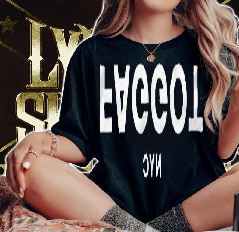 Faggot NYC text logo T-shirt t-shirt woman shirt