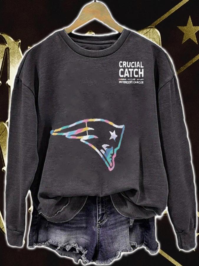 New England Patriots football team crucial catch intercept cancer T-shirt t-shirt sweatshirt