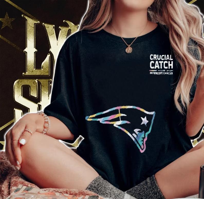 New England Patriots football team crucial catch intercept cancer T-shirt t-shirt woman shirt