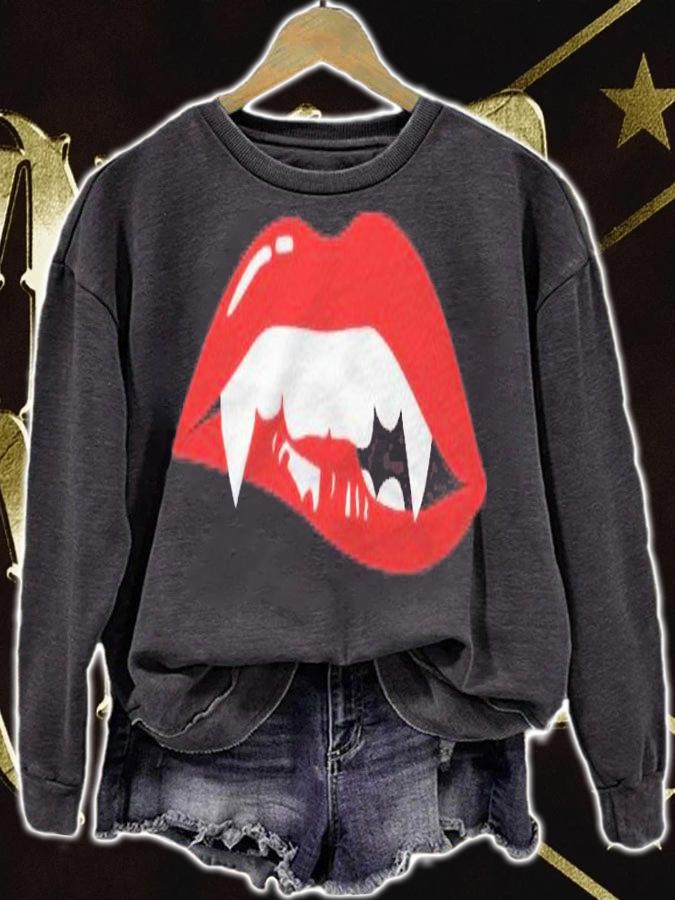 Vampire  Sexy Lips Teeth Lazy Halloween Costume Shirt t-shirt sweatshirt