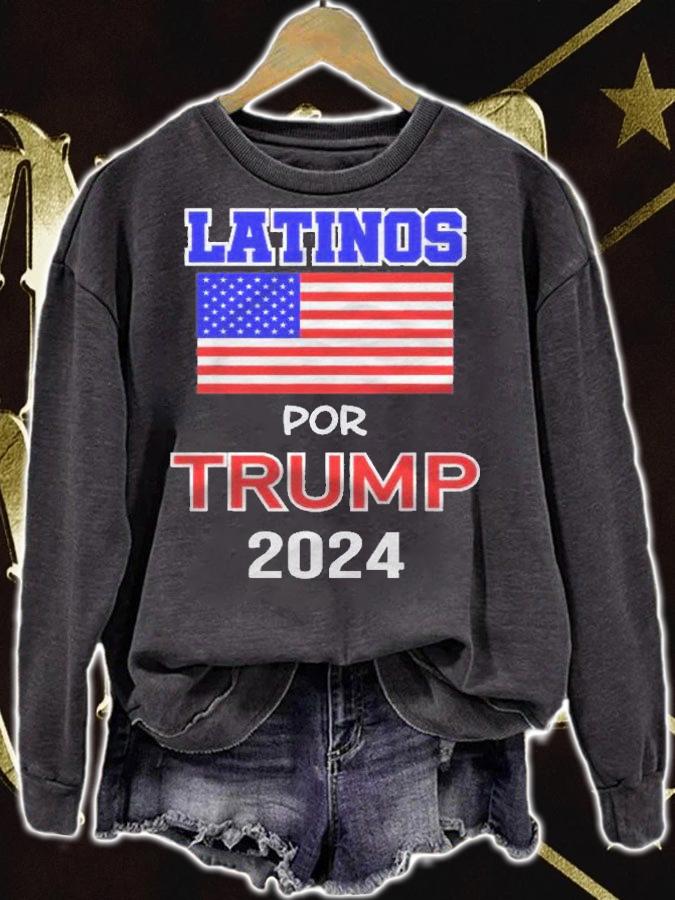 Latinos For Trump 2024 Pro Trump Gift  Latinos Por Trump Shirt t-shirt sweatshirt