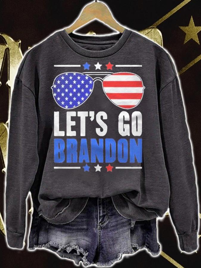 Lets Go Brandon Flag Sunglasses Funny Anti Bien Club Pullover Shirt t-shirt