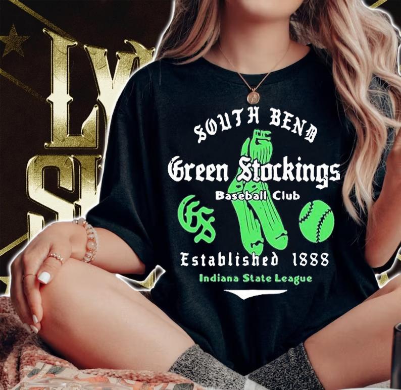 South Bend Green Stockings Baseball Club T-Shirt t-shirt woman shirt