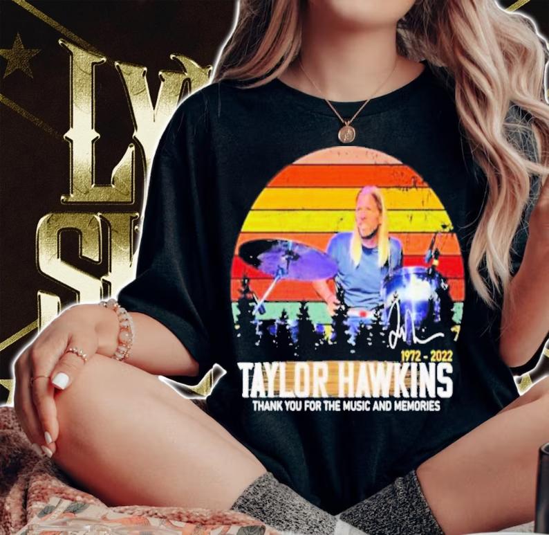 Taylor Hawkins 1972-2022 Signatures Thank You For The Music And Memories Vintage Shirt t-shirt woman shirt