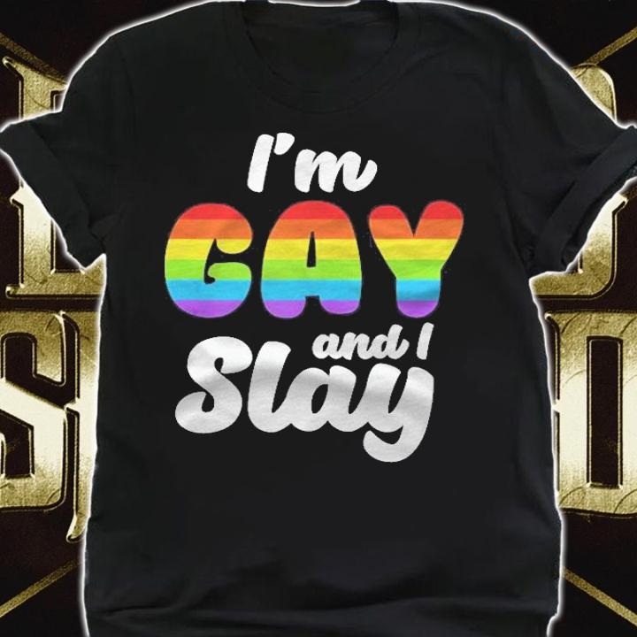Im Gay And I Slay Shirt Lgbtq Funny Gay Lesbian Pride Men T-shirt t-shirt