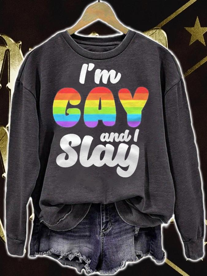 Im Gay And I Slay Shirt Lgbtq Funny Gay Lesbian Pride Men T-shirt t-shirt