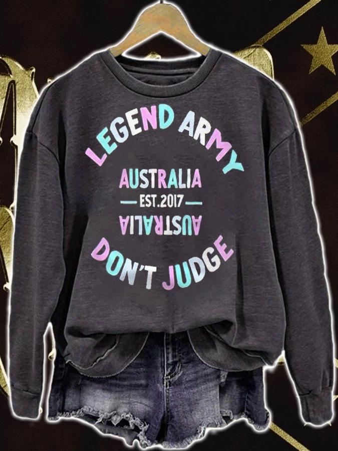 Legend Army don't judge Australia est 2017 T-shirt t-shirt