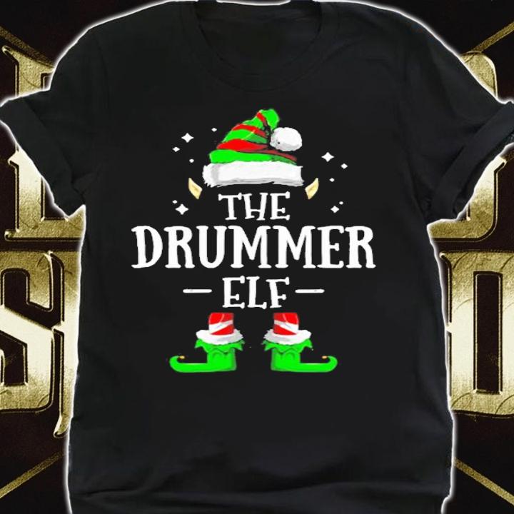 The Drummer Elf Matching Family Group Christmas Pajama T-Shirt t-shirt shirt
