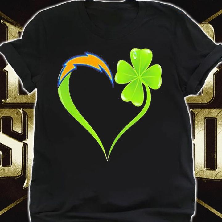 Los Angeles Chargers Shamrock Heart St Patrick's Day T-Shirt t-shirt