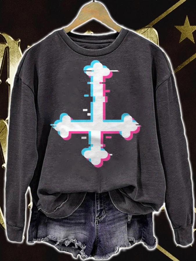 Satanic Symbol Turned Cross Vaporwave Aesthetic Shirt t-shirt