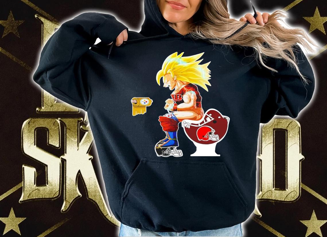 Son Goku Toilet Pittsburgh Steelers Cincinnati Bengals Cleveland Browns t-shirt hoodie
