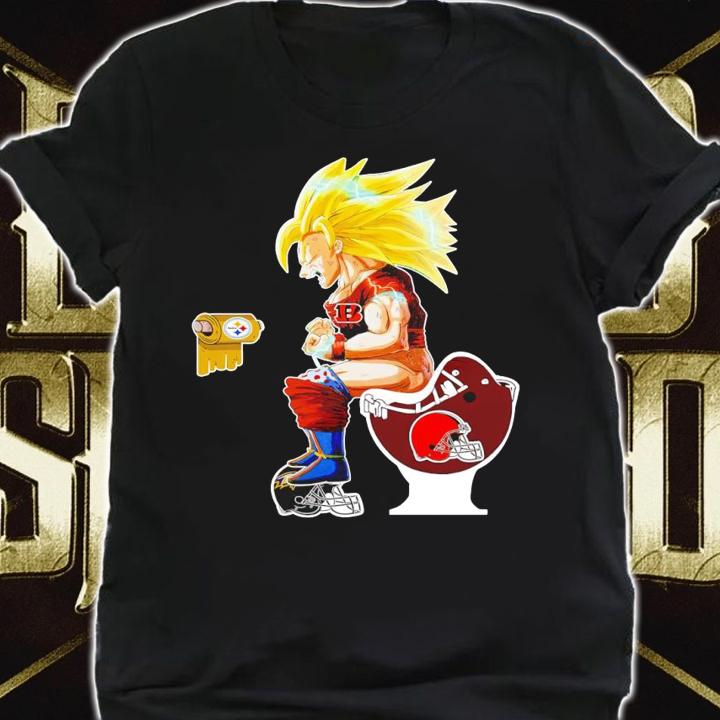 Son Goku Toilet Pittsburgh Steelers Cincinnati Bengals Cleveland Browns t-shirt shirt