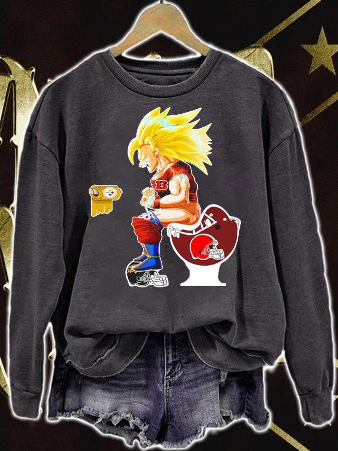 Son Goku Toilet Pittsburgh Steelers Cincinnati Bengals Cleveland Browns t-shirt sweatshirt