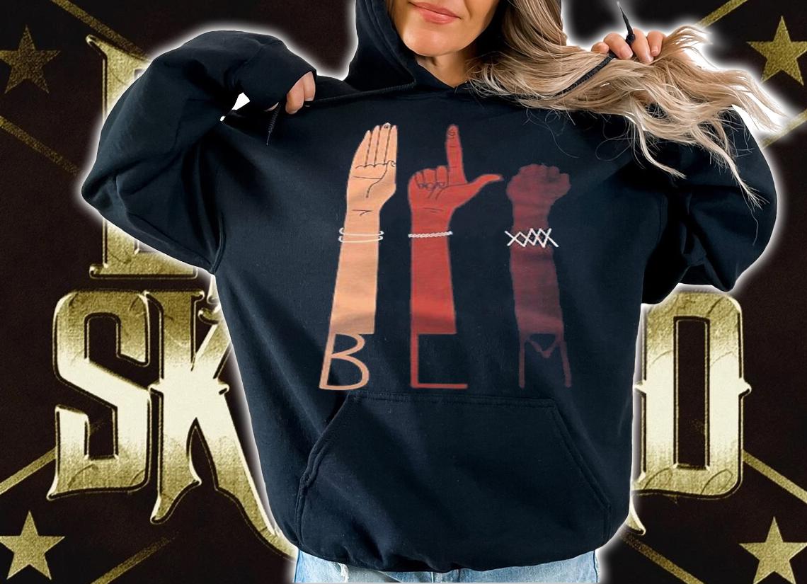 Womens Blm Design With Asl Sign Language Hands Black Lives Matter T-shirt t-shirt hoodie