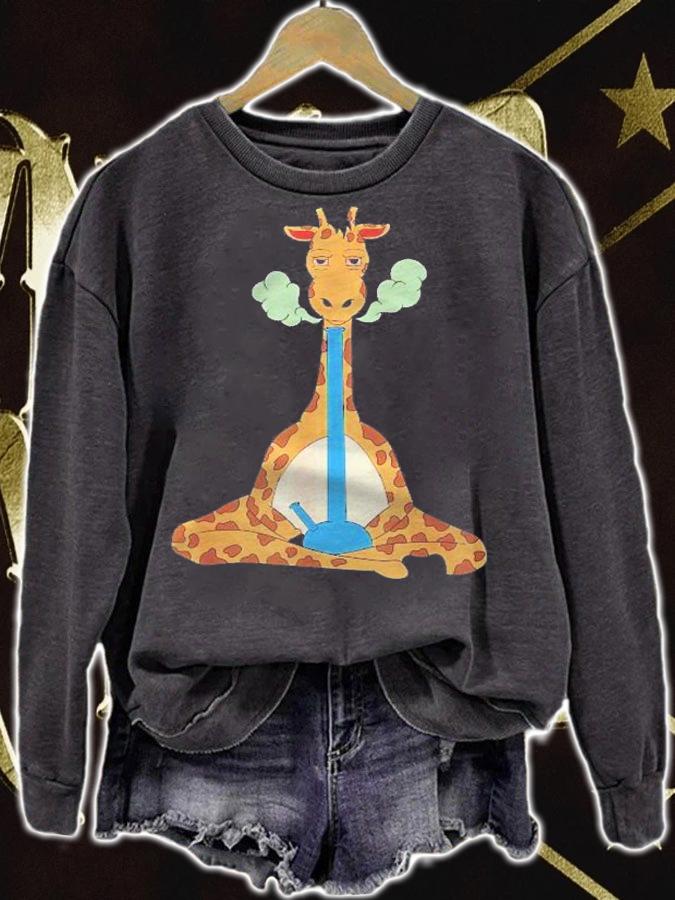 Funny Giraffe Smoking Bong Meditating Shirt sweatshirt