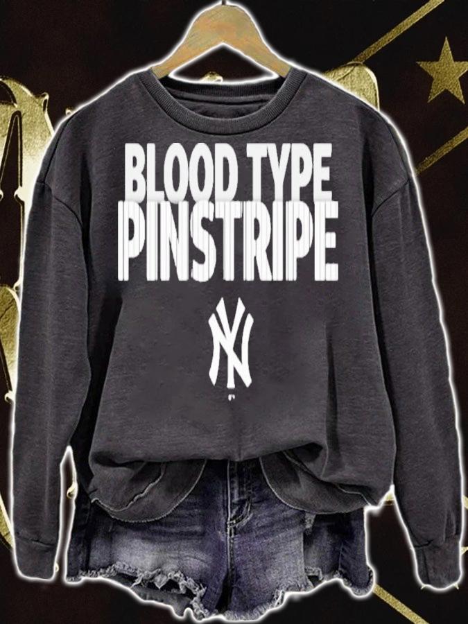 New York Yankees Blood Type Pinstripe 2022 Shirt