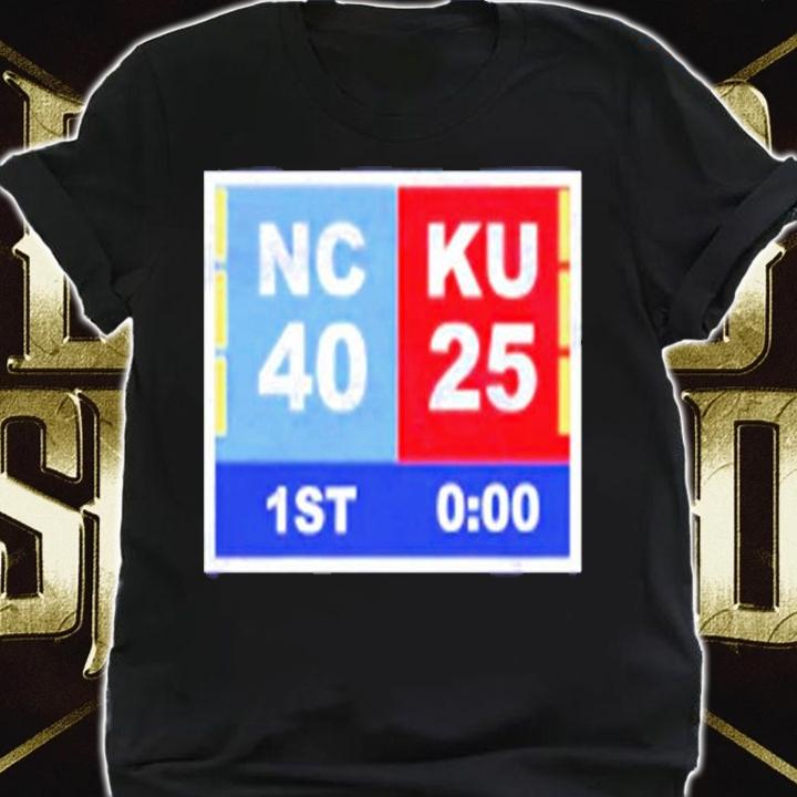 North Carolina Tar Heels Vs Kansas Jayhawks 40 25 1st Final Jayhawks Champions T-Shirt shirt